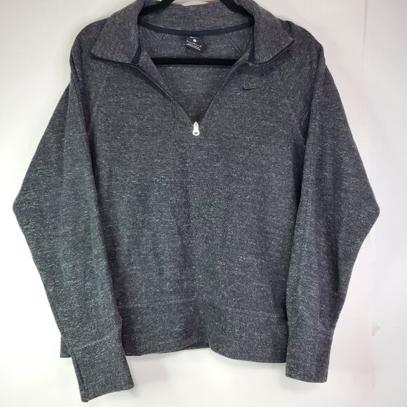 Nike Women Size S Charcoal Gray Therma-FIT 1/4 Zip Pullover Training Top - Picture 1 of 11